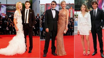 Os atores Maika Monroe, de Marchesa, e Zac Efron. O casal Matthew Bellamy e Kate Hudson, de Atelier Versace. Charlotte Casiraghi, de Gucci, e Patrizio di Marco, presidente da grife. - Reuters