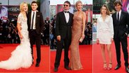 Os atores Maika Monroe, de Marchesa, e Zac Efron. O casal Matthew Bellamy e Kate Hudson, de Atelier Versace. Charlotte Casiraghi, de Gucci, e Patrizio di Marco, presidente da grife. - Reuters