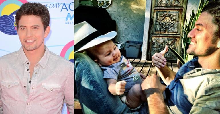 Jackson Rathbone com o filho, Monroe Jackson - Getty Images; Reprodução / Twitter