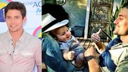 Jackson Rathbone com o filho, Monroe Jackson - Getty Images; Reprodução / Twitter