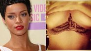 Rihanna tatua deusa egípcia no peito - Montagem