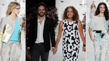 Desfile da estilista Diane Von Furstenberg na Semana de Moda de Nova York, no dia 9 de setembro - Foto-Montagem/Marcio Madeira