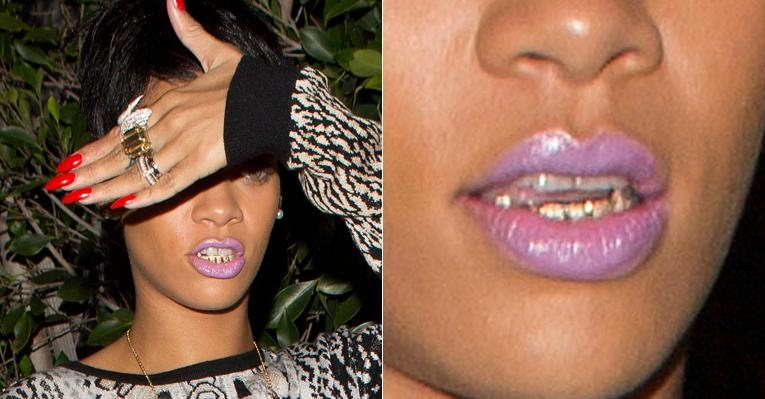 Extravagante, Rihanna surge com dentes de ouro - Splash