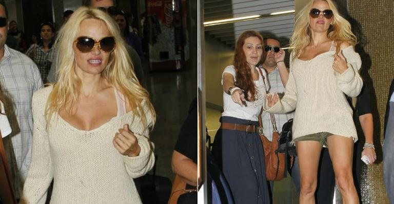 Pamela Anderson chega ao Rio de Janeiro - Delson Silva e Francisco Silva/ AgNews