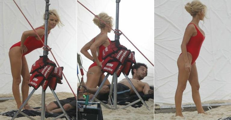 Pamela Anderson grava no Rio de Janeiro - Delso Silva/ AgNews