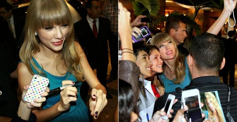 Taylor Swift distribui autógrafos e fotos no Rio - Marcello Sá Barretto / Foto Rio News