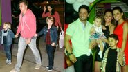 Luciano Huck com os filhos, Joaquim e Benício; Mario Frias, Ju Camatti Frias, Laura, Nívea Stelmann e Miguel - Marcos Ferreira / Foto Rio News