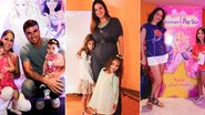 Patrícia Maldonado e Guilherme Arruda com Nina e Maitê; Vera Viel com Maria e Clara e Cynthia Benini com Valentina - Milene Cardoso / AgNews