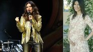 Laura Pausini durante apresentação no Brasil e grávida de sua primeira filha - AgNews/ Reprodução Facebook