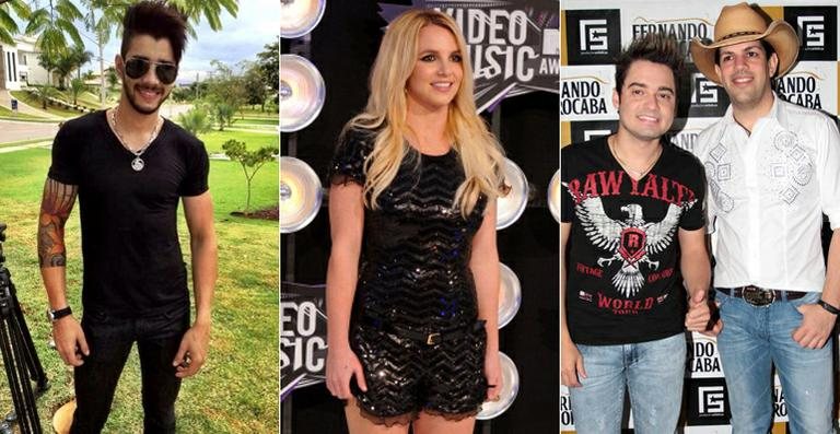 Gusttavo Lima, Britney Spears e Fernando & Sorocaba - Arquivo CARAS