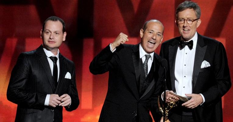 Gideon Raff, Howard Gordon e Alex Gansa, autores da série 'Homeland', grande vencedora do Emmy Awards 2012 - Getty Images