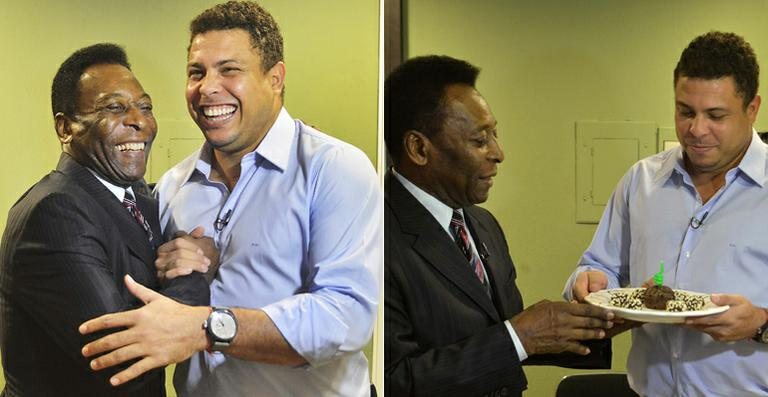 Pelé e Ronaldo Nazário - TV Globo / Reinaldo Marques