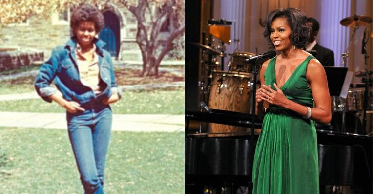 Michelle Obama em 1983 e em registro atual - Kenneth Bruce / Princeton University / Getty Images