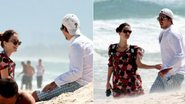 Nathalia Dill e Caio Sóh na praia da Barra da Tijuca - Gabriel Rangel / AgNews.