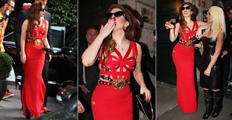 Lady Gaga na festa de Donatella Versace - Splash News