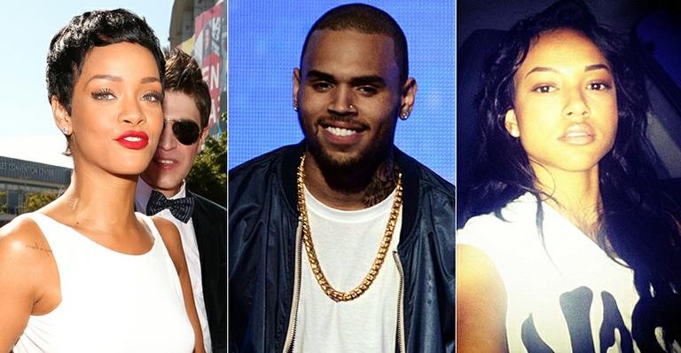 Rihanna, Chris Brown e Karrueche - Getty Images e Reprodução/Twitter