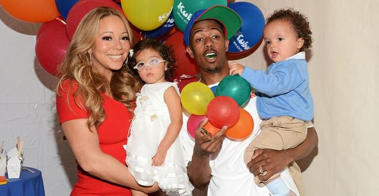 Mariah Carey e Nick Cannon, com os filhos, Monroe e Moroccan - Getty Images