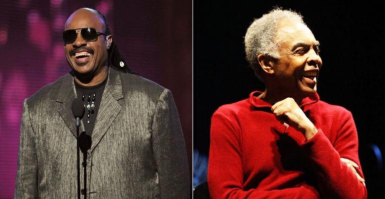 Stevie Wonder e Gilberto Gil - Fotomontagem