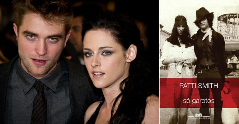 Kristen Stewart e Robert Pattinson e o livro Só Para Garotos - Reprodução/ Getty Images