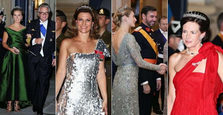 Príncipe da Belgica Laurent e a princesa Claire, princesa da Noruega Martha Louise, William e Stéphanie e a condessa Diane de Nassau - Getty Images