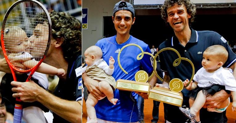 Kustavo Kuerten recebe a filha em partida de tênis - Divulgação / Fernando Willadino