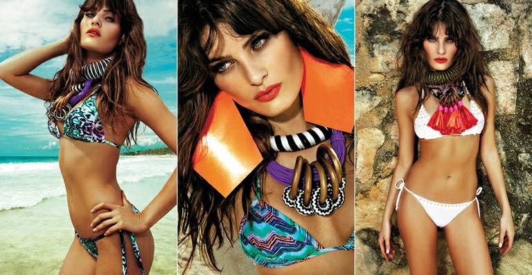 Isabeli Fontana em campanha de biquíni - Divulgação/ Grosby Group