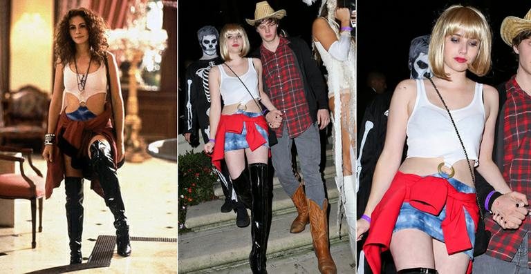 Emma Roberts encarna 'Uma Linda Mulher' para o Halloween - Splash News/ Reprodução