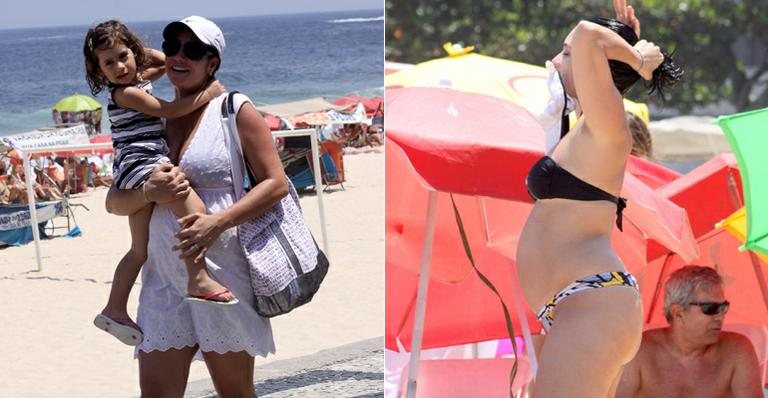 Amandha Lee com a filha Rafaela em praia no Rio de Janeiro - J. Humberto / AgNews