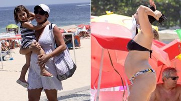 Amandha Lee com a filha Rafaela em praia no Rio de Janeiro - J. Humberto / AgNews