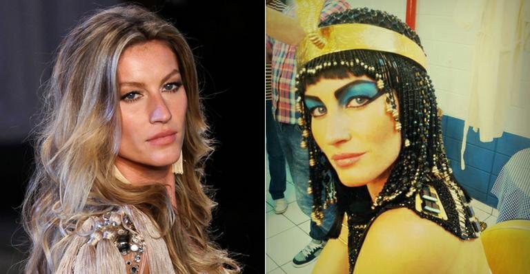 Gisele Bündchen se fantasia de Cleópatra no Halloween - Reprodução/Facebook e Francisco Cepeda/Agnews