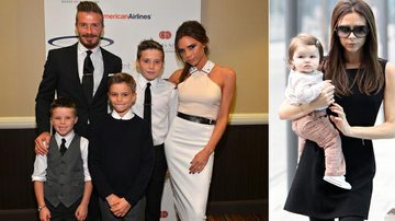 David e Victoria Beckham com os filhos Brooklyn, Romeo, Cruz e Harper - Getty Images; Splash News