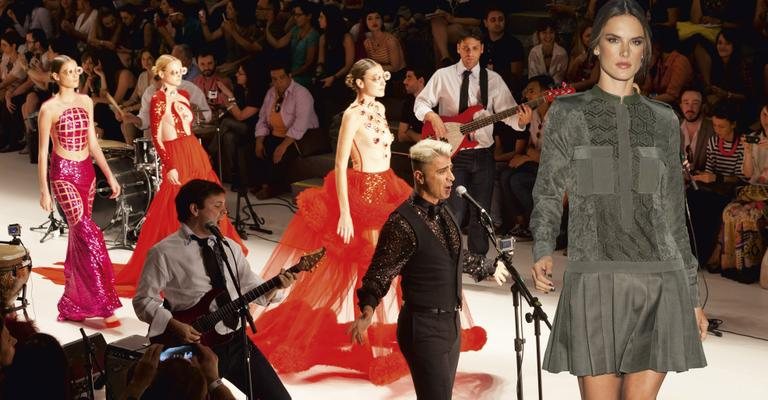 Estreando no Parque Villa-Lobos, o maior evento de moda do País congrega tops de fama internacional e performances como a de Fause Haten, com André Cortada e sua banda. - Maíra Vieira e Samuel Chaves/S4 Photopress