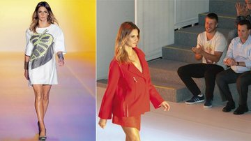 Fernanda brilha na catwalk do SPFW. Fã número 1 da gaúcha, o ator Rodrigo Hilbert observa e aplaude a amada da primeira fila ao lado do prefeito de São Paulo, Gilberto Kassab. - Maíra Vieira e Samuel Chaves/S4 Photopress