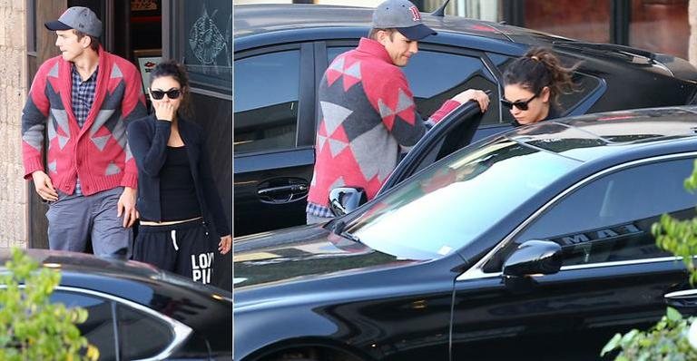 Ashton Kutcher e Mila Kunis curtem culinária japonesa em Los Angeles, Estados Unidos - The Grosby Group