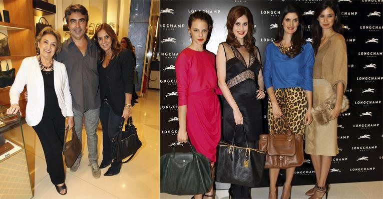 Em São Paulo, Eva Wilma visita novo endereço de marca francesa com o filho, Johnnie Herbert Jr., 
e a nora, Marina. Charme de Laura, Mayana, Isabella e Carol na noite fashion. - Manuela Scarpa