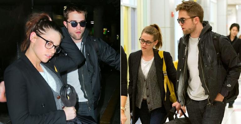 Kristen Stewart e Robert Pattinson clicados em aeroporto de Nova York - Splash News