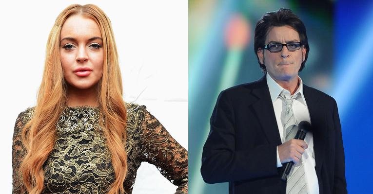 Lindsay Lohan e Charlie Sheen - Getty Images