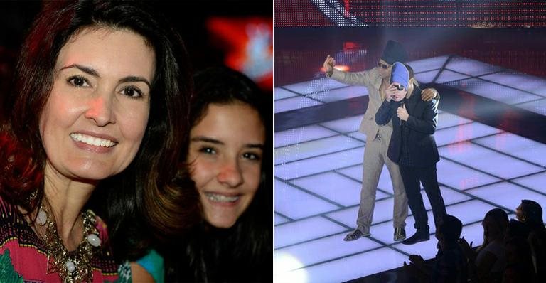 Fátima Bernardes e a filha nos bastidores do 'The Voice Brasil' - Divulgação/ TV Globo