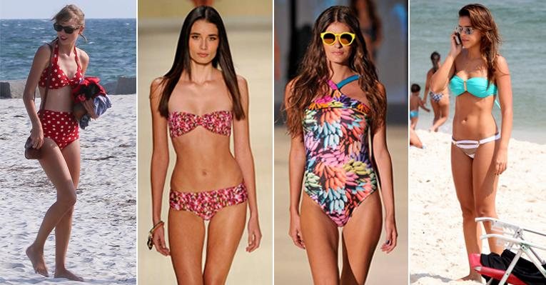 A moda praia para o verão 2013 tem opções de biquínis e maiôs para todos os tipos físicos e estilos - Foto-montagem