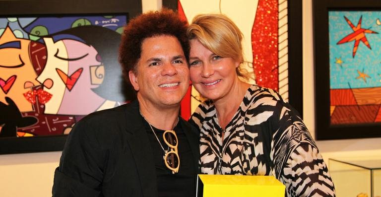 Romero Britto e Bia Doria - Divulgação