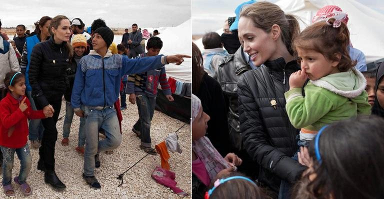 Angelina Jolie no campo de refugiados Zaatari, na Jordânia - Reuters