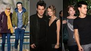 Taylor Swift com o atual namorado, Harry Styles, e com os ex-namorados John Mayer e Taylor Lautner - Splash News / Getty Images / Reprodução