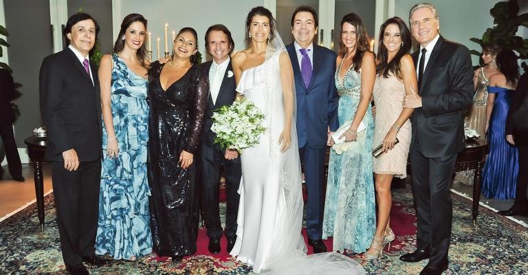 Tom Cavalcante e sua Patrícia Lamounier com Fafá de Belém e os noivos, Os casais Fausto Silva e Luciana Cardoso e Ticiane Pinheiro e Roberto Justus - João Passos