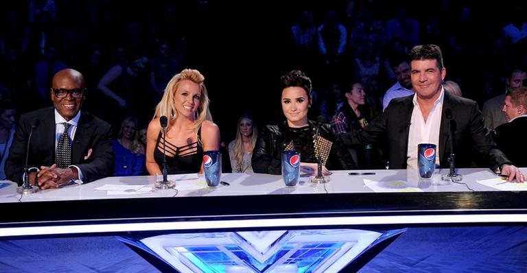 L.A. Reid, Britney Spears, Demi Lovato e Simon Cowell - Getty Images