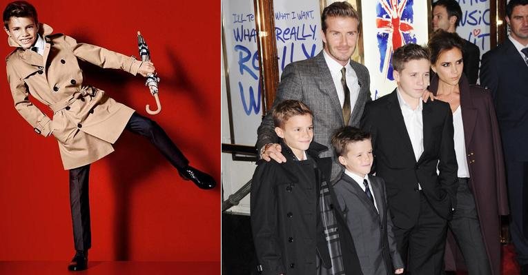 Romeo Beckham, filho de David e Victoria Beckham, em campanha da grife inglesa Burberry - Reprodução/Getty Images