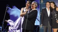 Bocelli levanta Sandy nos braços ao fim das duas canções que eles interpretam em SP. Os recém-casados Emerson e Rossana os aplaudem. - -