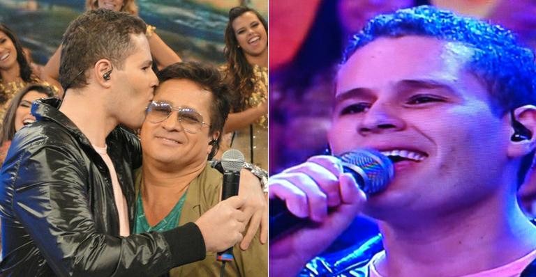 Pedro Leonardo canta no Domingão do Faustão com o pai, Leonardo - Reprodução/TV Globo