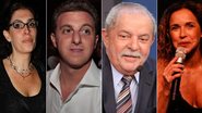 Paula Lavigne, Luciano Huck, Lula e Daniela Mercury - AgNews e Divulgação