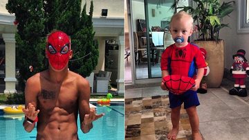 Neymar e o filho Davi Lucca se fantasiam de Homem-Aranha no dia de Natal - Reprodução/Instagram