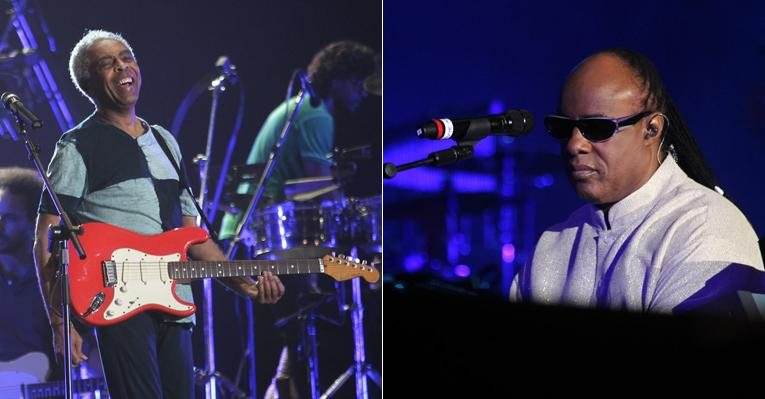 Gilberto Gil e Stevie Wonder em show a céu aberto - Manuela Scarpa / Foto Rio News